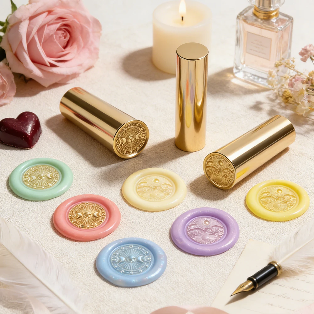 15mm Wax Seal StampTwo-sided Embossed Wax Seal for Wedding Invitation Scrapbook Decoration Craft Customized Seal Logo Wax Stamps
