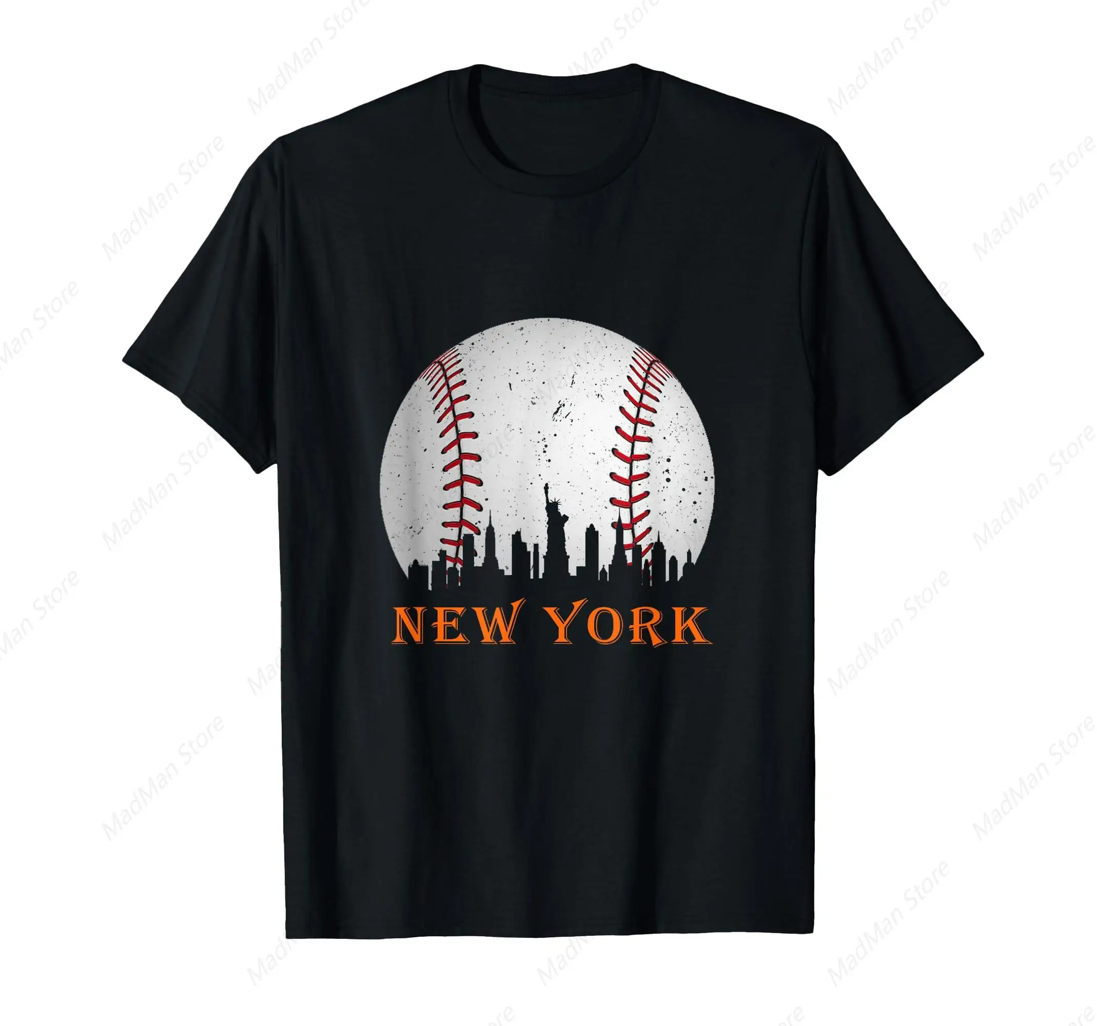 New York NY Skyline Baseball Vintage Met At Gameday T-Shirt