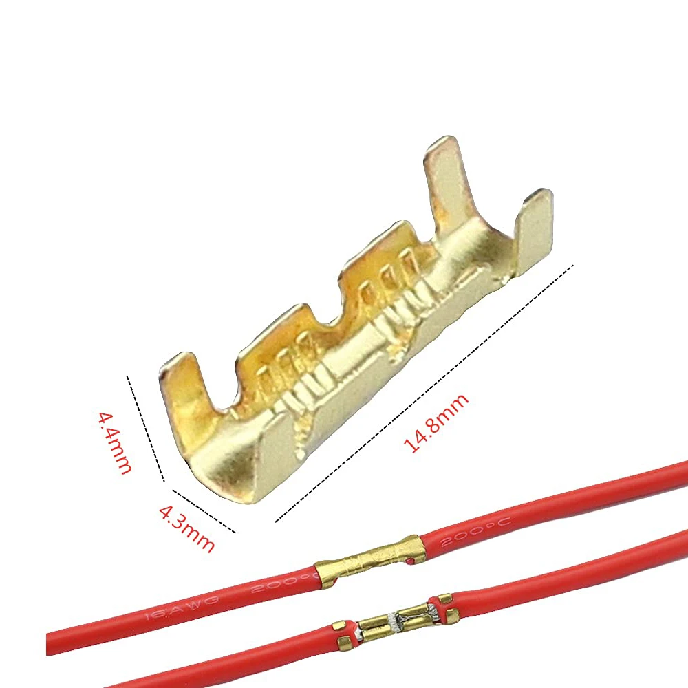 400pcs 453 U Type 0.3-1.5mm2 Terminal Connector Dual Interface Terminal Electronic High Precision with Heat Shrink Tubing