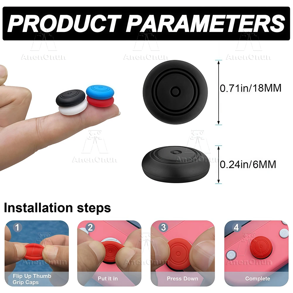 Image 4: Capuchons de protection pour manettes Switch/Switch Lite/Switch OLED, en silicone durable, antidérapants, pour joysticks analogiques Joycon