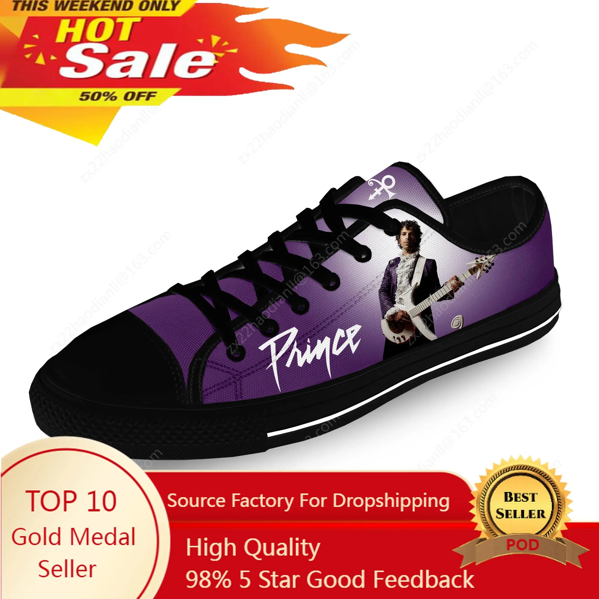 

Music Singer Prince Rogers Nelson Purple Rain Casual Cloth 3D Print Low Top Canvas Fashion Shoes Men Women Breathable Sneakers