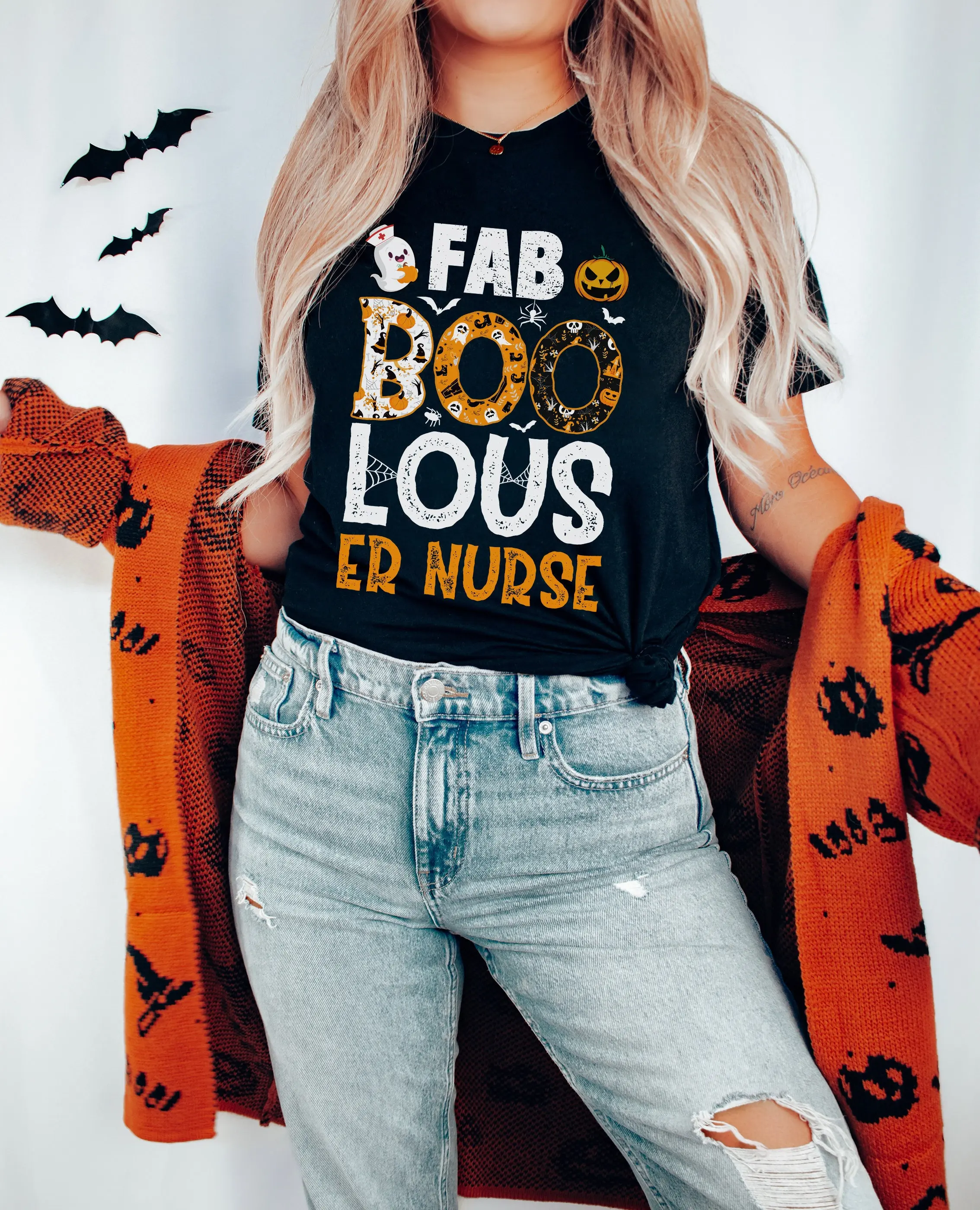 Faboolous Er Nurse T Shirt Halloween Spooky Funny Apparel Boo Crew Fall Emergency Room S