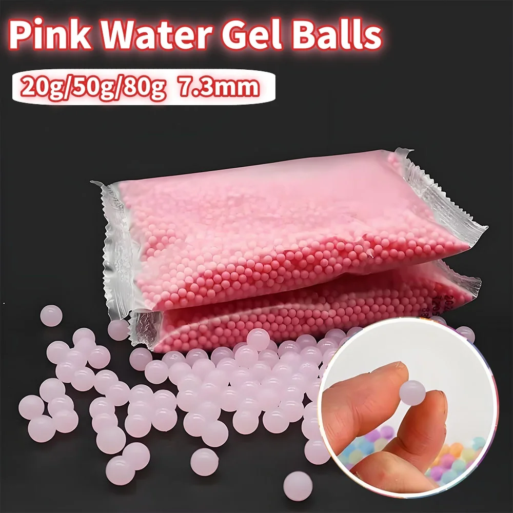 

7-8mm Pink Water Beads Extra Hard Pressure-resistant Water Beads for Outdoor Eco-friendly Water Gun Accessories Teenagers