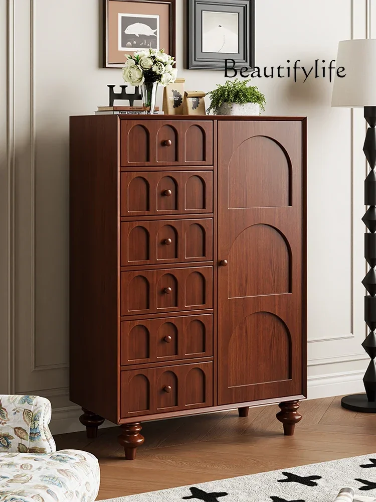 X40 American-Style Retro Chest Of Drawers Living Room French-Style Middle-Ancient Home Entrance Cabinet Bedroom Chest Of Drawer