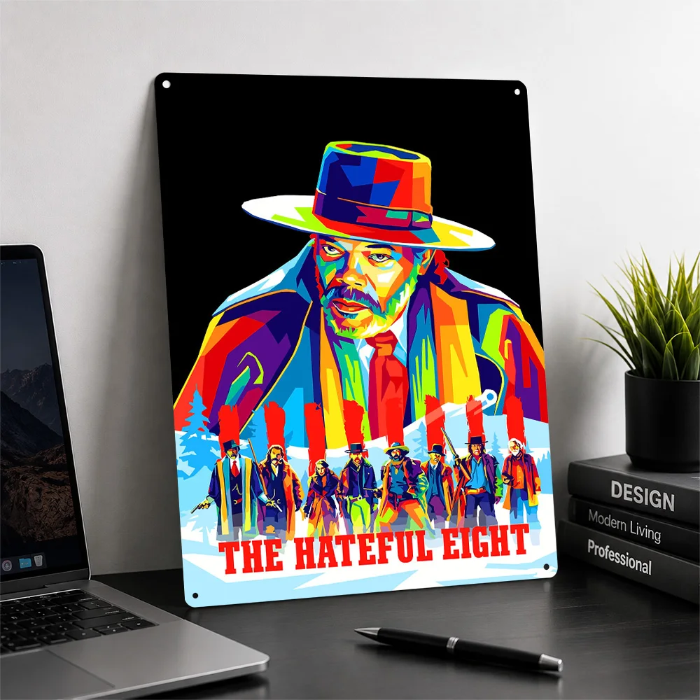 The Hateful Eight Movie 3D Texture Metal Poster Customized Wall Art Tin Sign Gift for Mancave Wand Deko Room Decoration Items