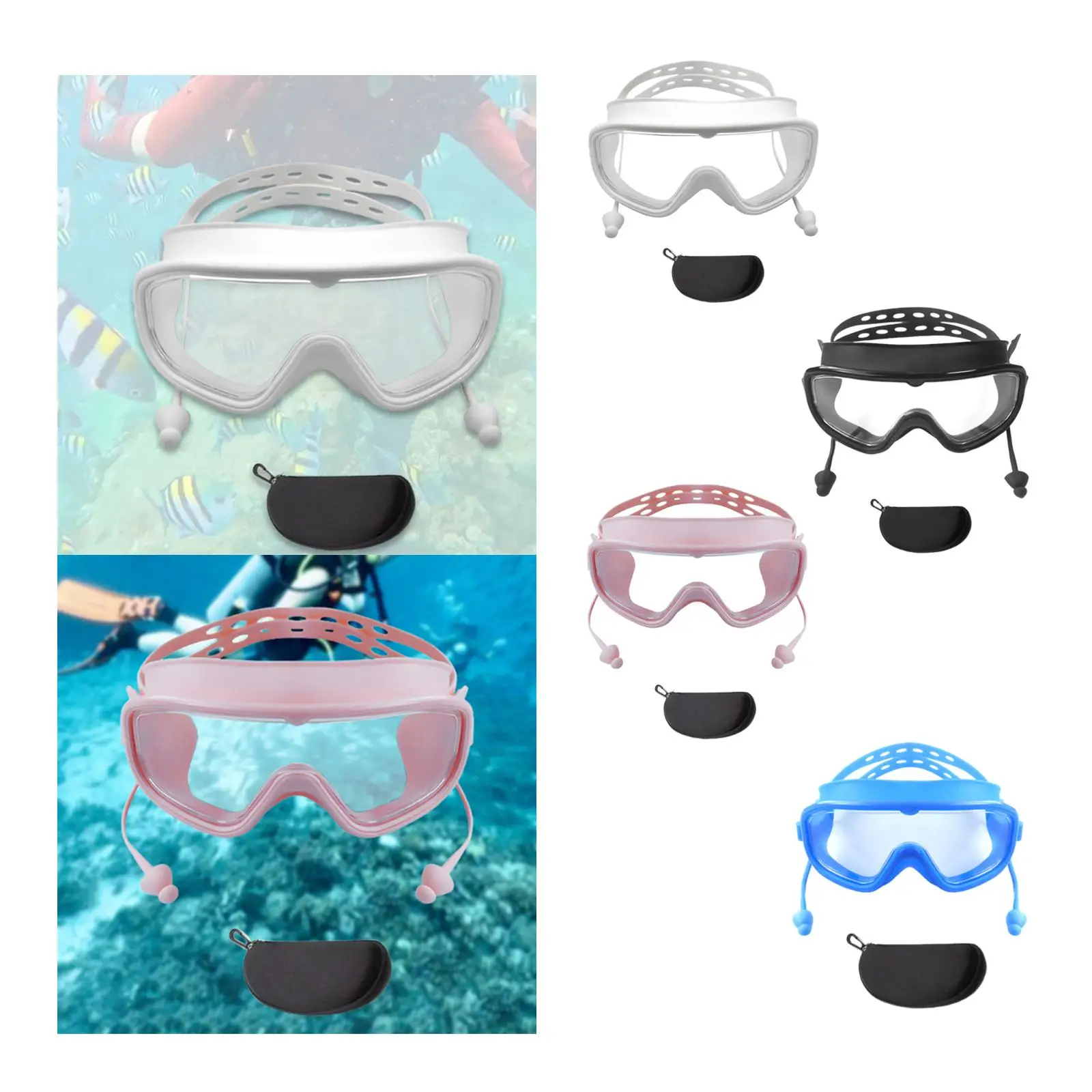 

Очки для плавания для взрослых, очки для плавания с регулируемой лентой и широким зрением для подводного плавания