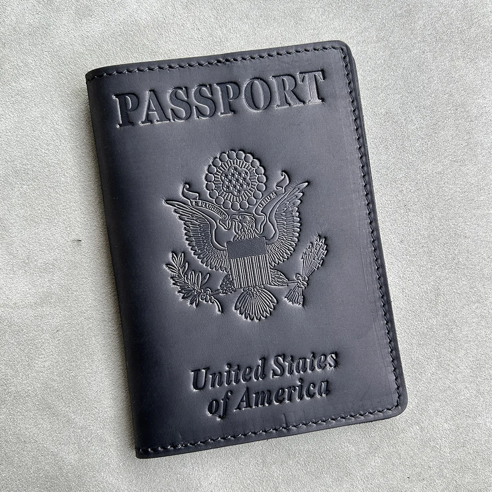 Couverture de Passeport Américain en Cuir group pour Homme, Poudres, Voyage aux États-Unis, 100%
