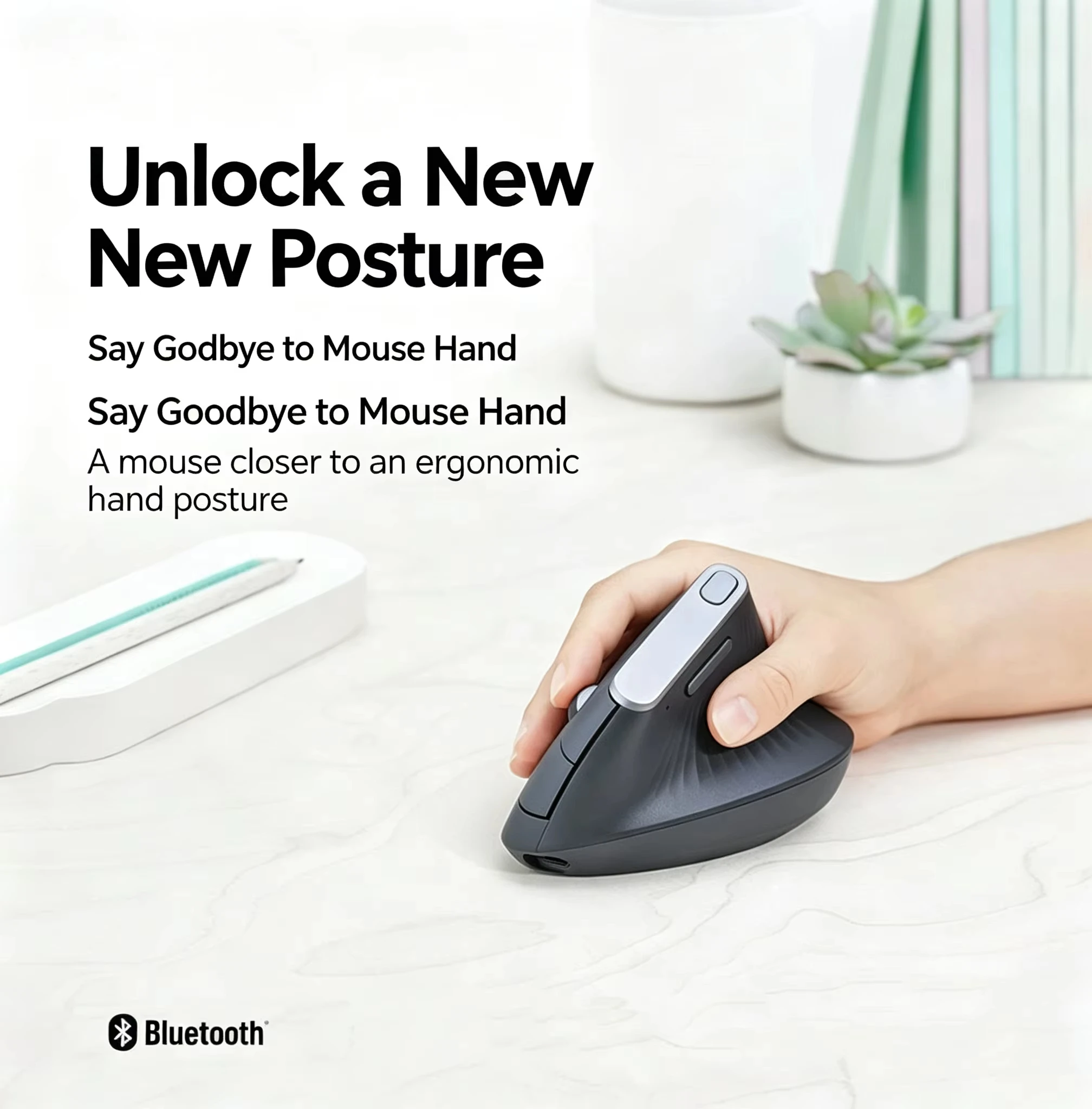 เมาส์ไร้สาย 2.4G บลูทูธ โหมดคู - Vertical Mouse Rechargeable Bluetooth บทวิจารณ์และราคา