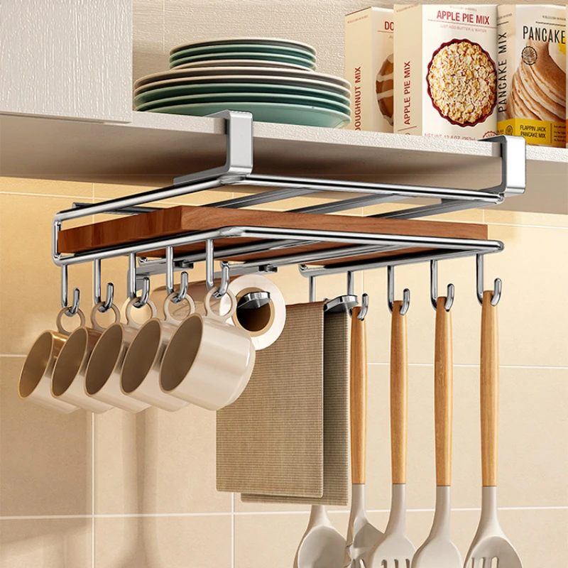 Stainless Steel Kitchen Racks Hanging Cabinet Paper Towel St Cutting Board Pot Covers Storage Under Cupboard Rack with