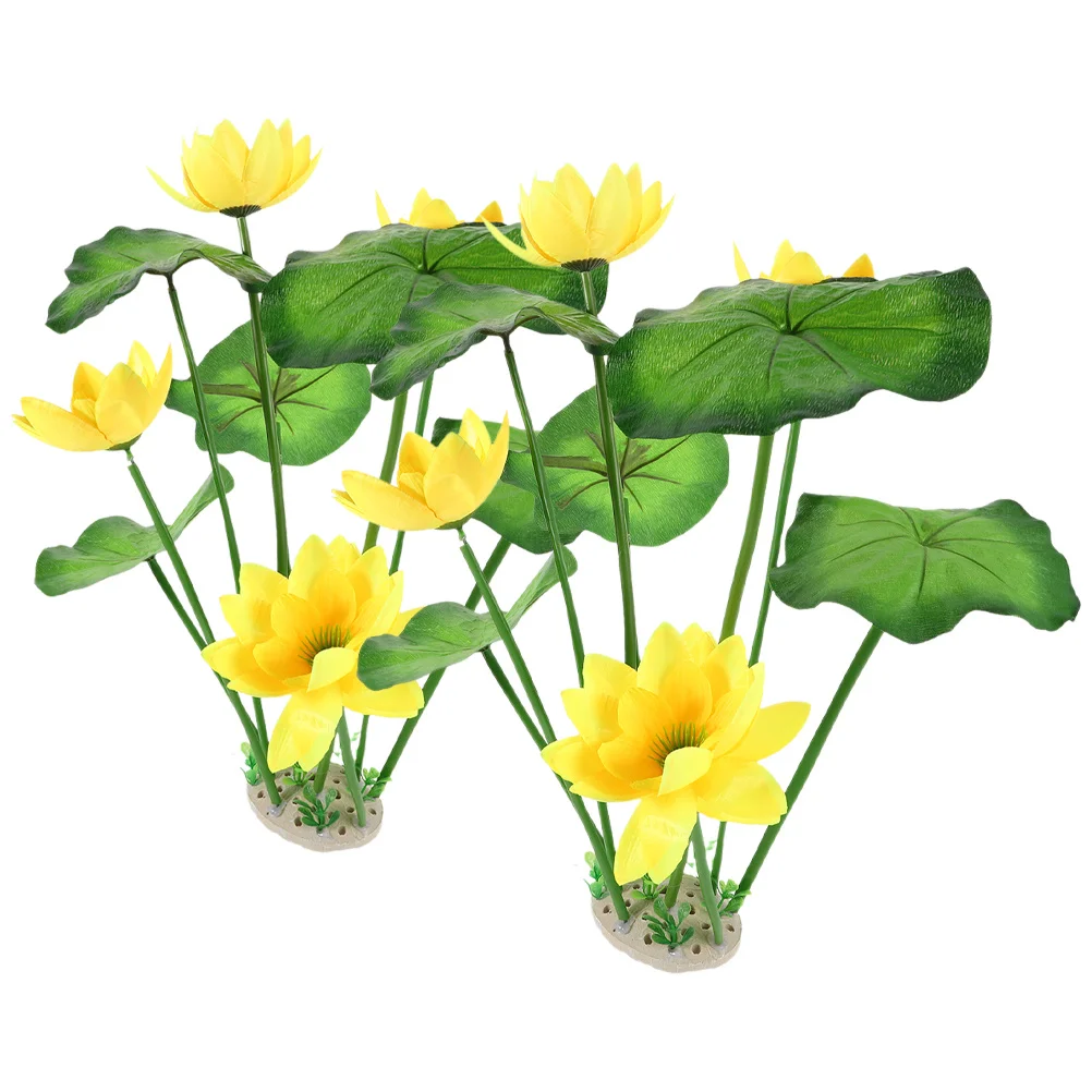 

2Pcs Aquarium Plants Artificial Realistic Fish Tank Decorations Sturdy Wearresistant Easy Clean Plastic Water Grass Home Pets