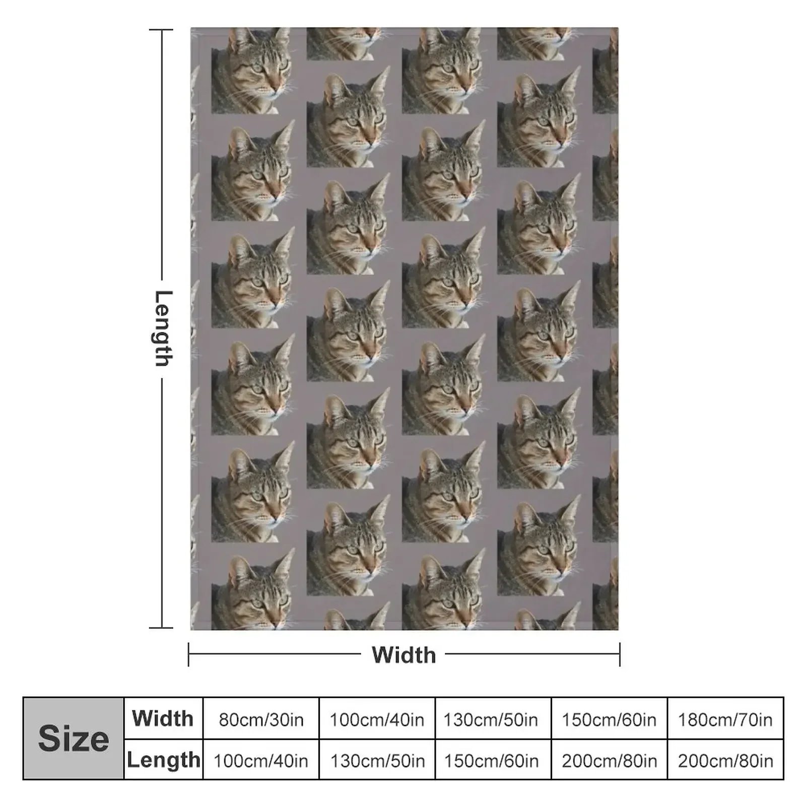 Stunning Tabby Cat Close Up Portrait Vector Isolated Throw Blanket For Decorative Sofa Retros Kid'S Cute Plaid Blankets