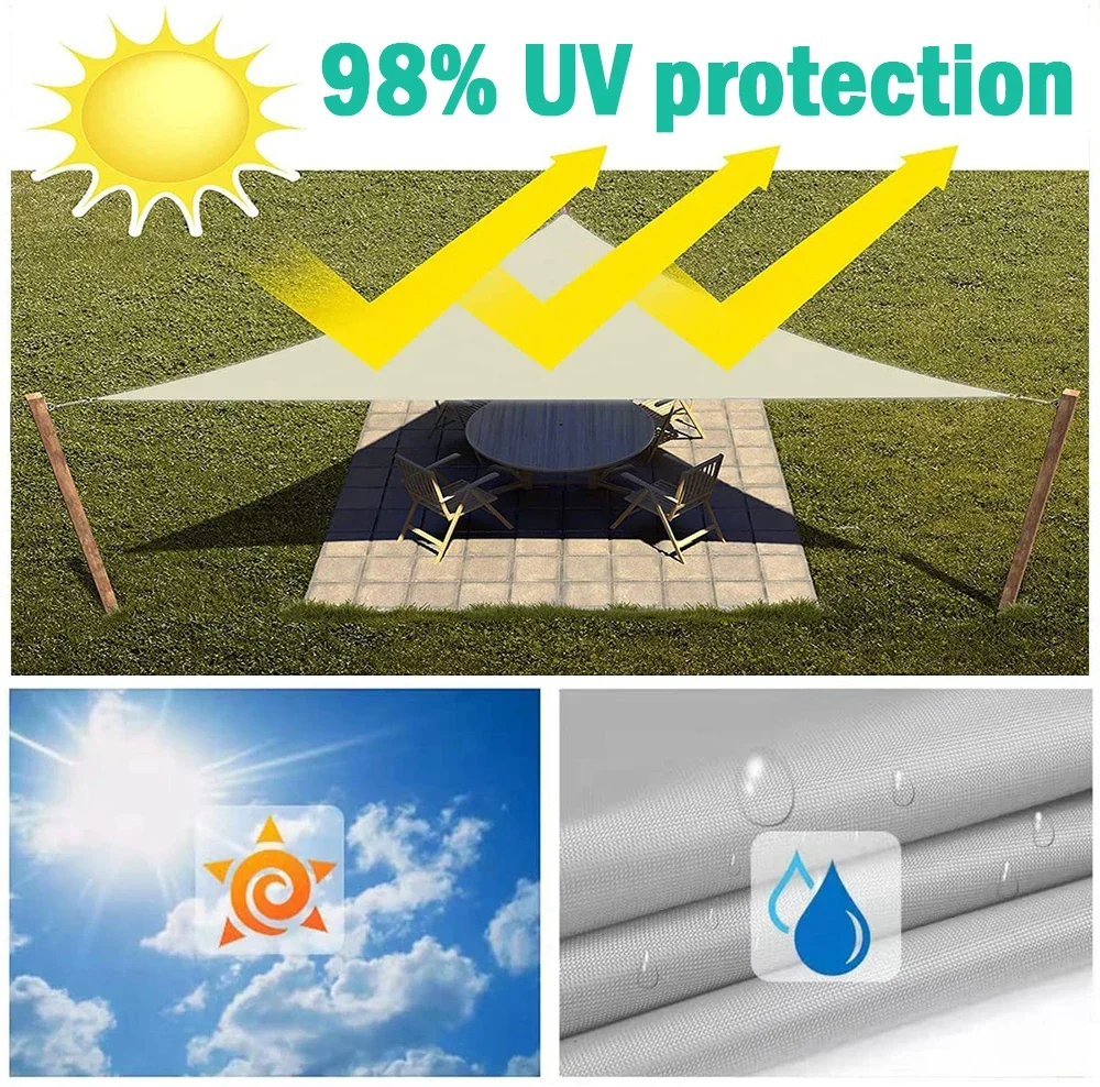 Multi-size Triangle Sun Shade Sail Waterproof Outdoor Garden Patio Party Sunscreen Awing Sun Canopy For Beach Camping Pool