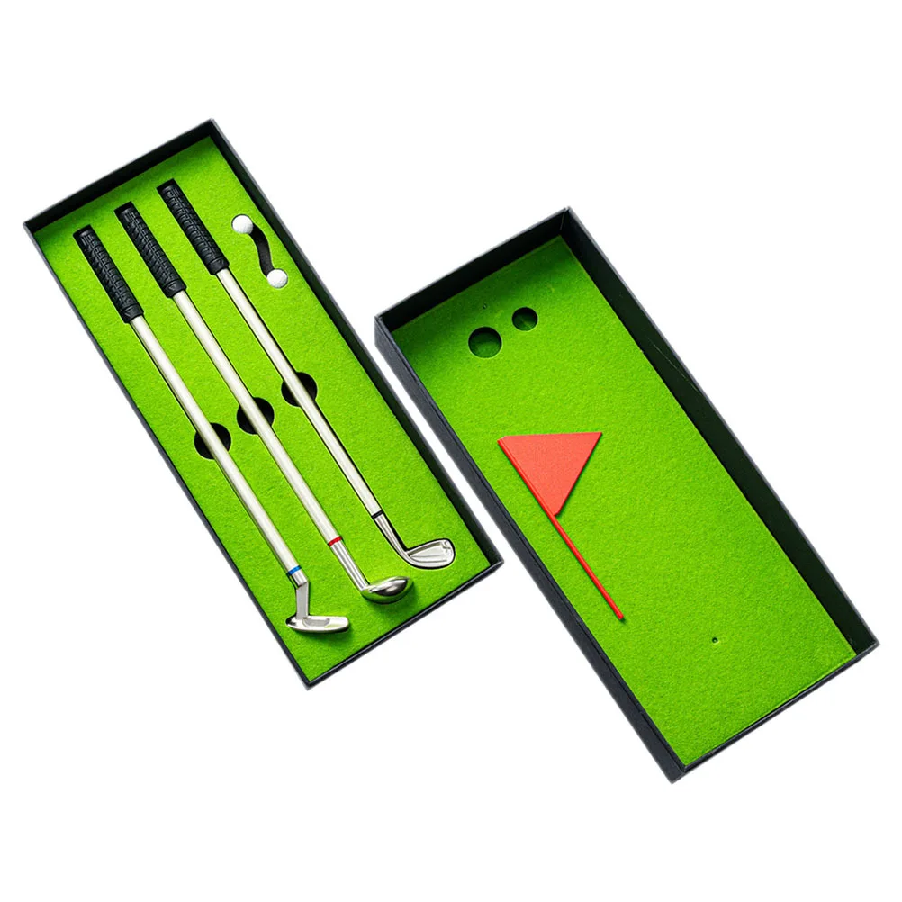 مجموعة واحدة من قلم حبر جاف على شكل نادي، لعبة سطح المكتب المعدنية المتينة، مجموعة أقلام محمولة خفيفة الوزن للرجال، هدايا الجولف، مواد تخزين