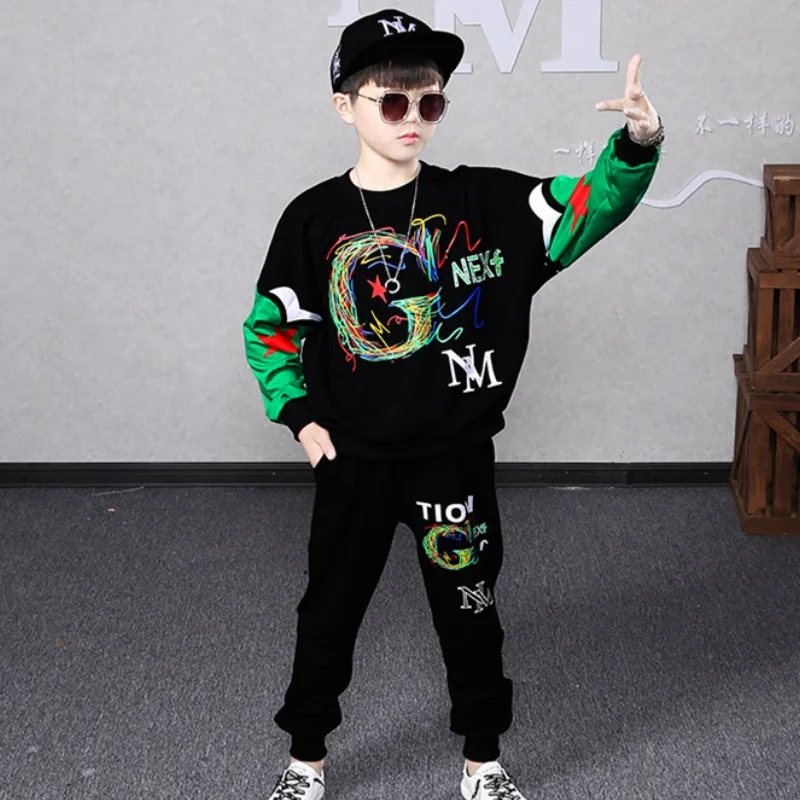 

Boys Sweatshirts +Pants Kids Suits 2PCS/Set Cotton 2024 Vintage Spring Autumn Cotton Outfits Teenagers Sport Christmas Gift Chil