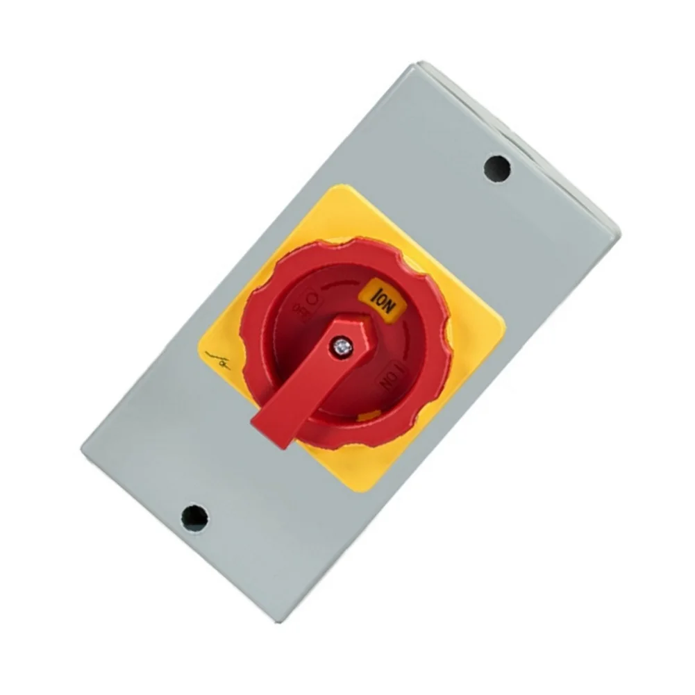 1pc 3Pole On Off Isolator Load Break Switch 660V 63A Lock Rotary Cam Switch With Box For Ventilation Systems