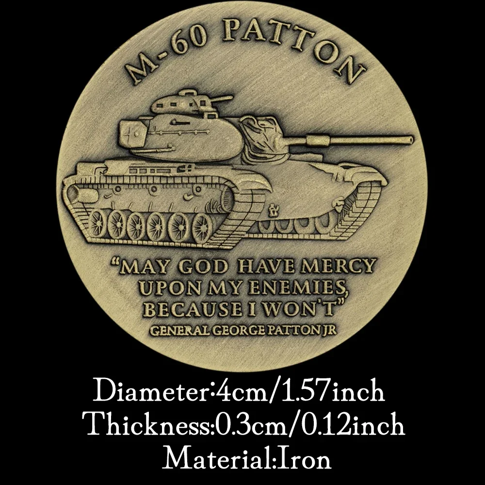 M-60 Patton Tank Copper Plated Souvenir Coin Military Fans US Army Commemorative Coin Collectible Gift view 5