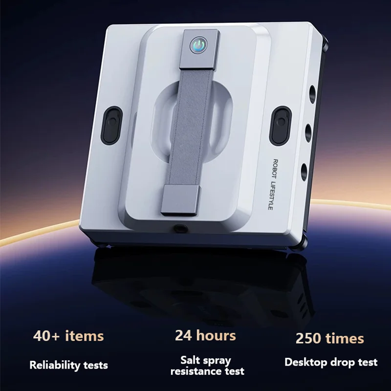 2026 Robot Window Cleaner for Frameless Glass 6 Nozzles 100ml Water Tank 8000pa High Suction 6 Cleaning Mode Smart Vacuum Washer