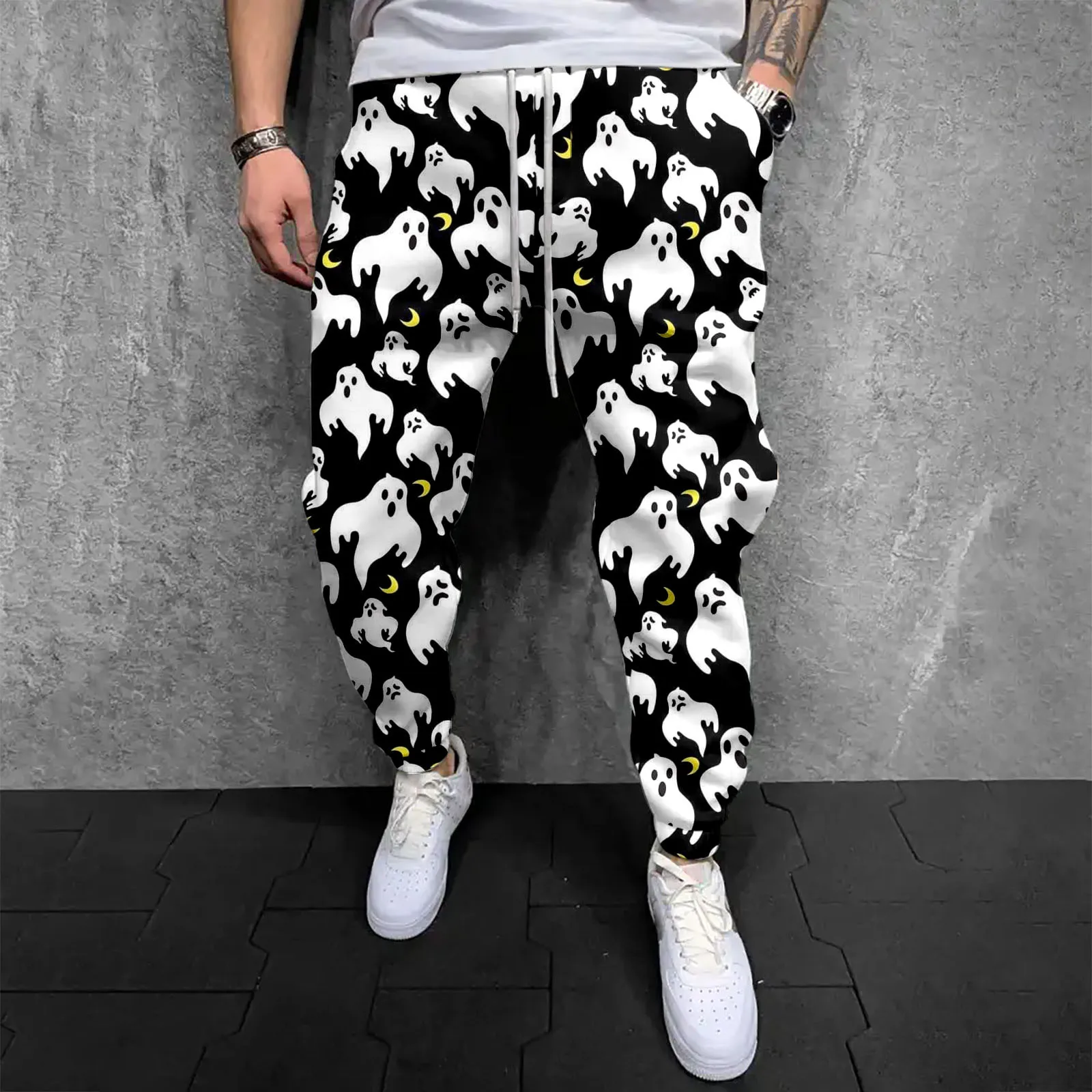 Men's Halloween Drawstring Print Fashion Sweatpants Casual Style Comfortable Sweatpants