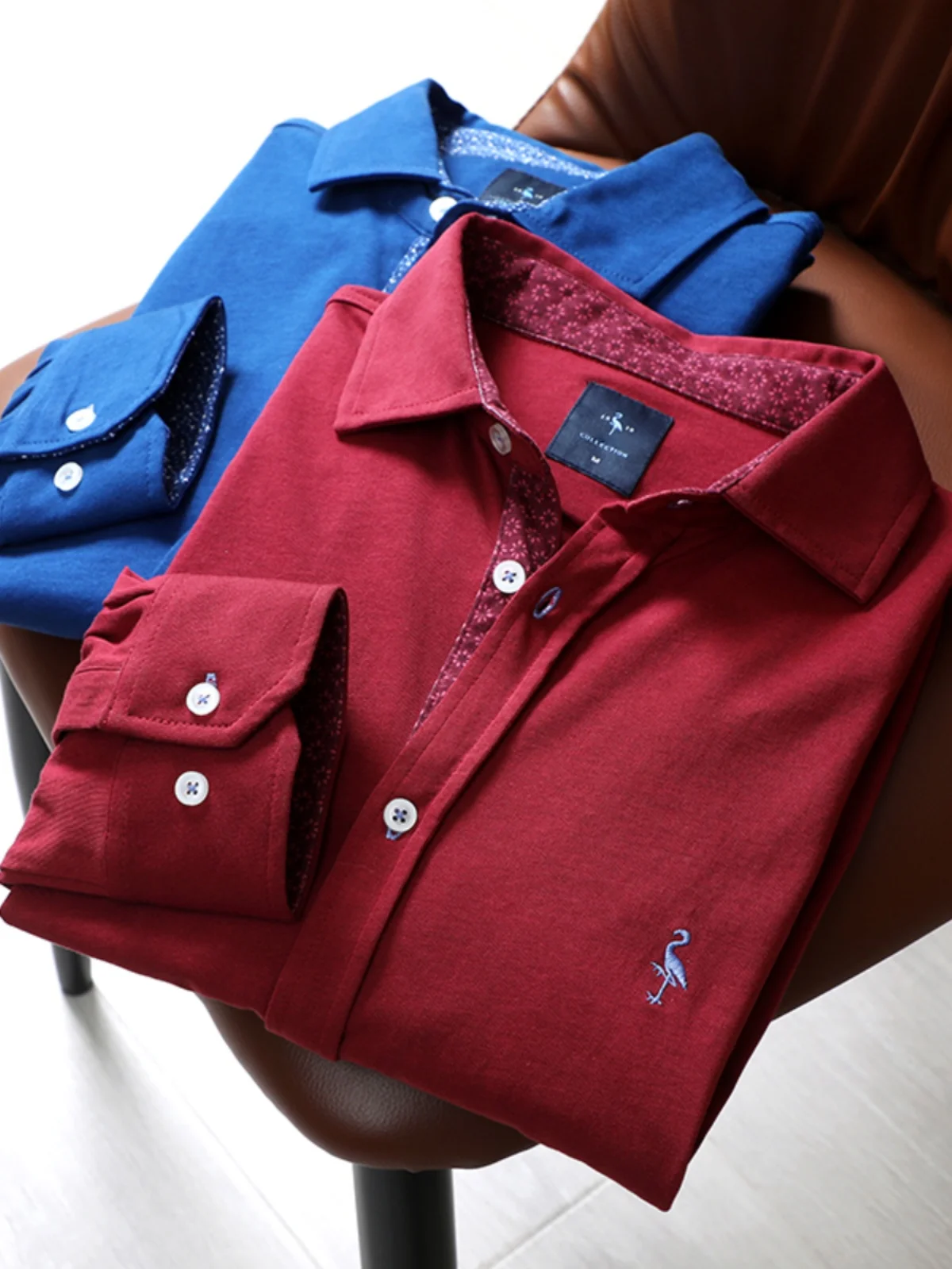 

Elastic Breathable Long Sleeve Knitted Shirt Men's Casual Spring High End Washable Simple Style North America Business Gentleman