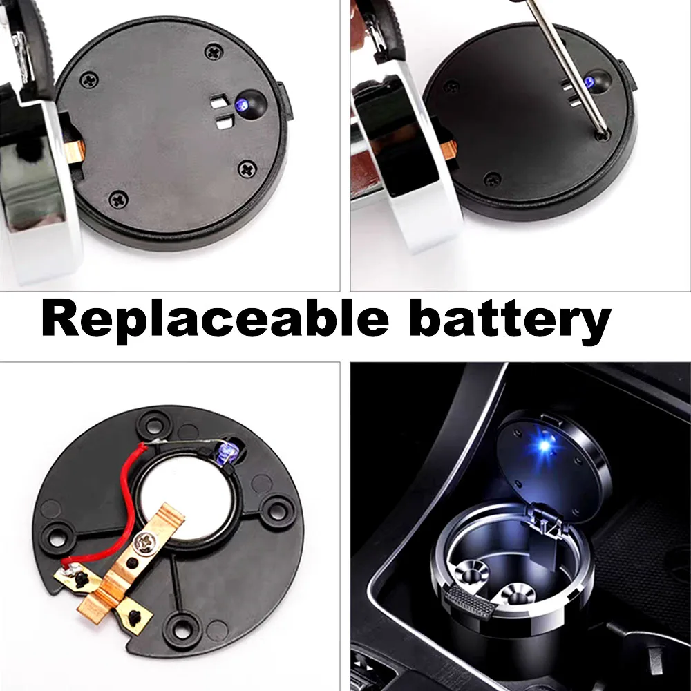 Car Ashtray For BAIC BAW 212 T01 One Touch Open Lid With LED Light Metal Liner Auto Interior Storage Box ﻿
