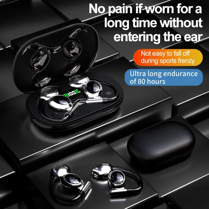 Headset sem fio Earbuds, Carregamento Fones De Ouvido, Bone Conduction Headphones, Sport for Running