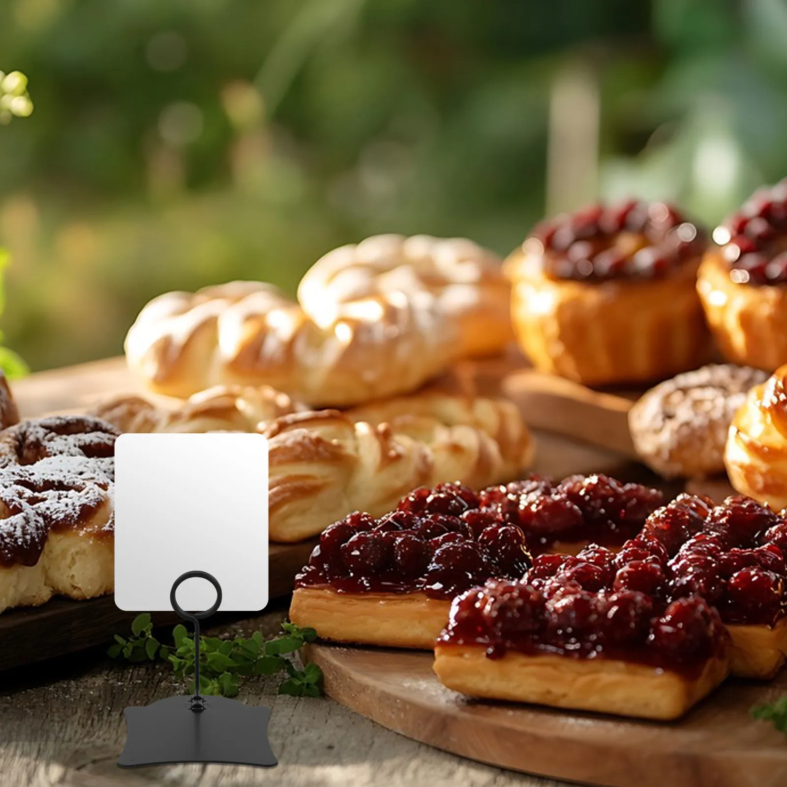 

Price Tag Holder Vertical Metal Design Black for Bakery Cake Dessert Display Table Sign Stand Food Name Cards Memo Clips Photo