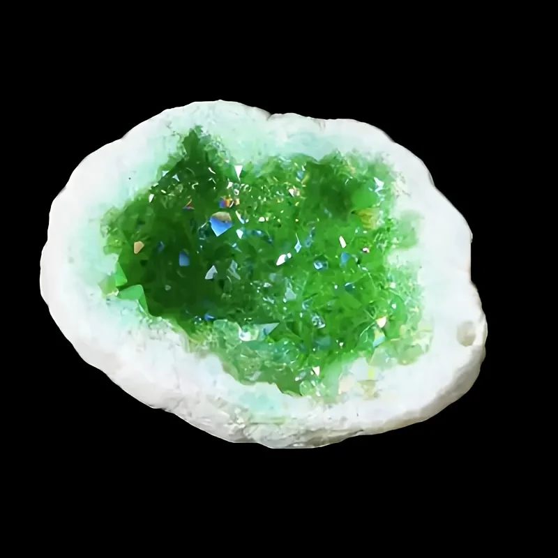 1pc Natural Crystal Plated Cave, Home Decoration, Holiday Gift, Decorative Stone Crystal Family Art