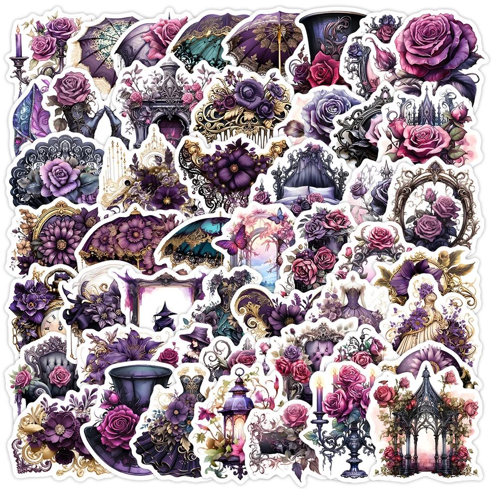 

10/30/50PCS Cartoon Gothic Watercolor Rose Aesthetic Graffiti Stickers DIY Laptop Phone Suitcase Decoration Sticker Kids Toys