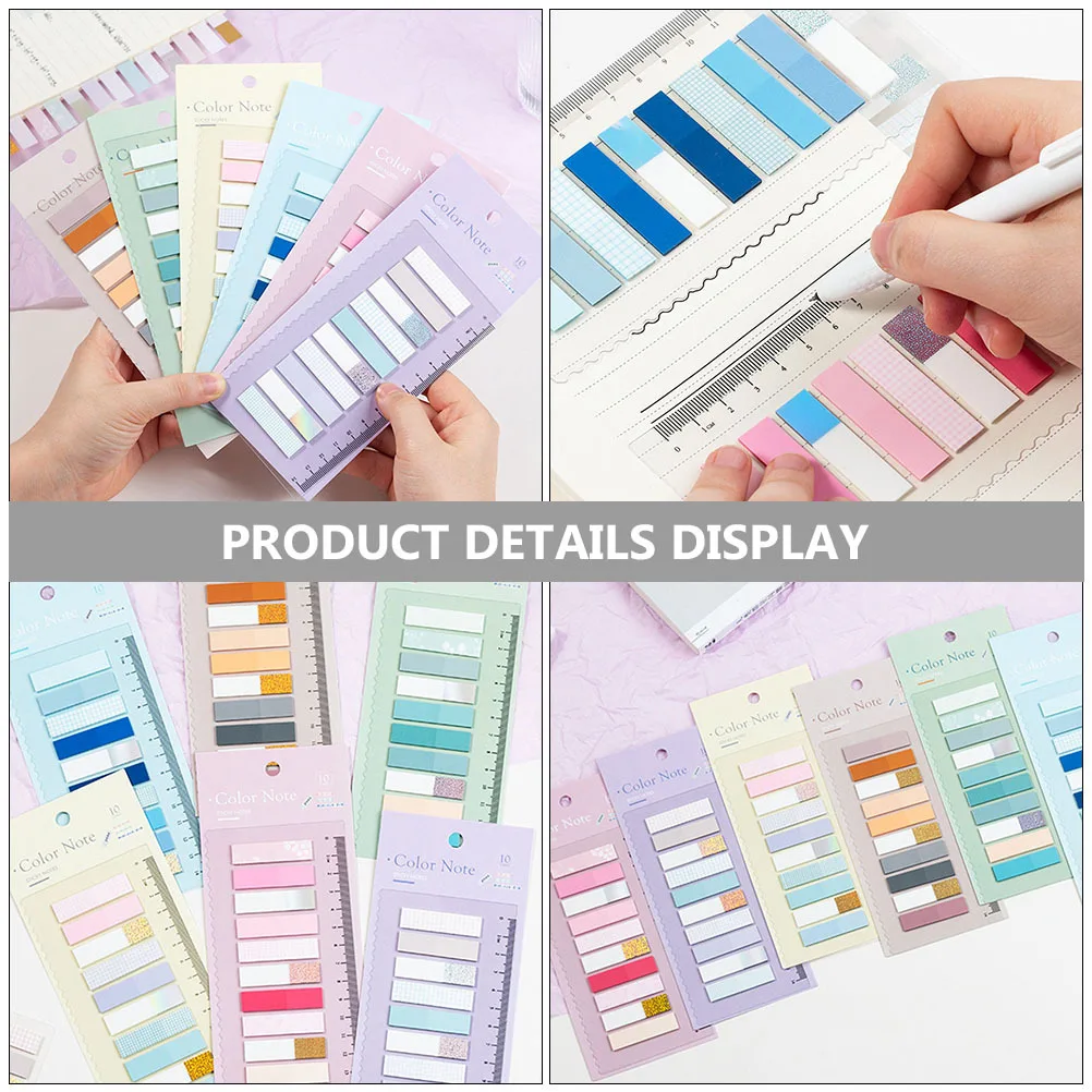 

6 set 6 Sets Colorful Page Marker Stickers Index Tabs For Notebooks Paper Labels Sticky Memo Pad Reading Marking Book Tabs