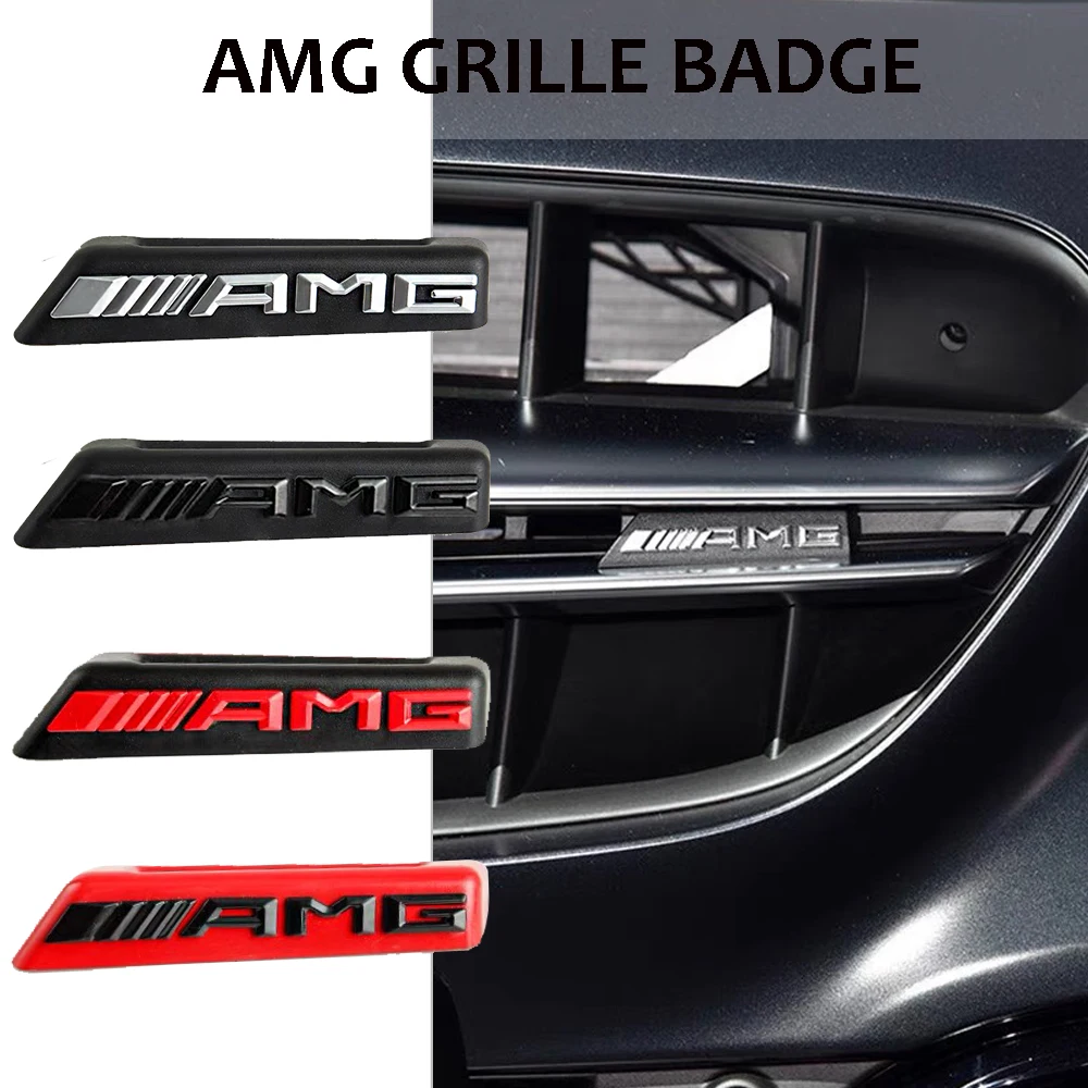 Car Front Grill AMG Badge Emblem Sticker for Mercedes benz W212 W213 W202 W211 W176 W210 W205 Gla Glc Cls Glk Accessories