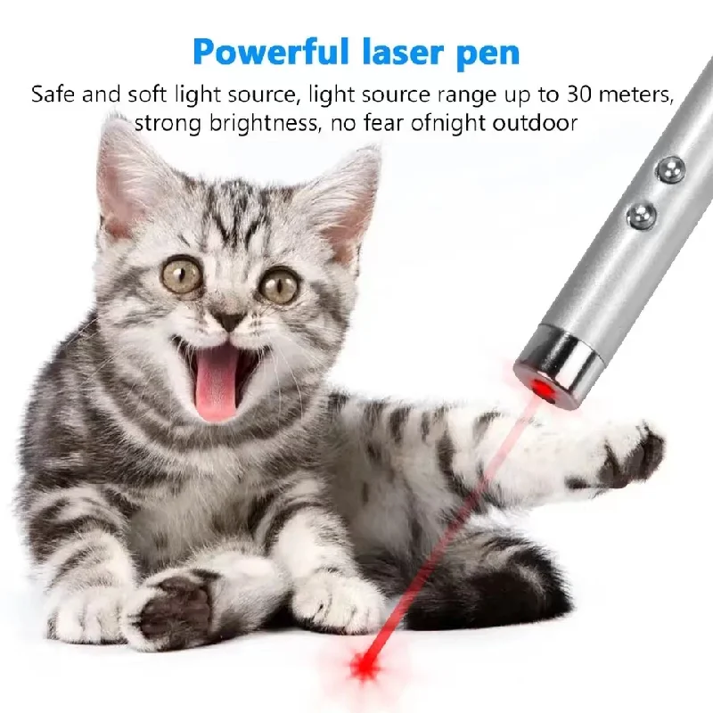 Cat Laser Teasing Pen Smart Interactive Laser Sight Point Toys Funny Electronic Exercising Pen Flashlight Pets Kitty Toy