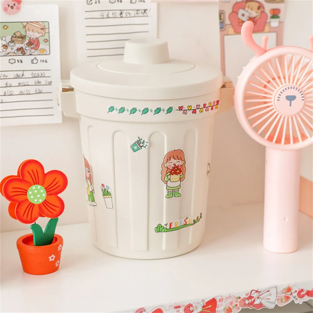 Poubelle personnelle pour étudiants, dessus de table, outils ménagers, mini poubelle avec couvercle, accessoires de cuisine, poubelles, 13x13x15cm