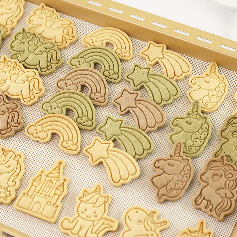 8 Pcs Unicorn Cookie Cutters Unicorn Themed Rainbow Castle Baking Molds for Girls Birthday Party, Baby Shower - view 6