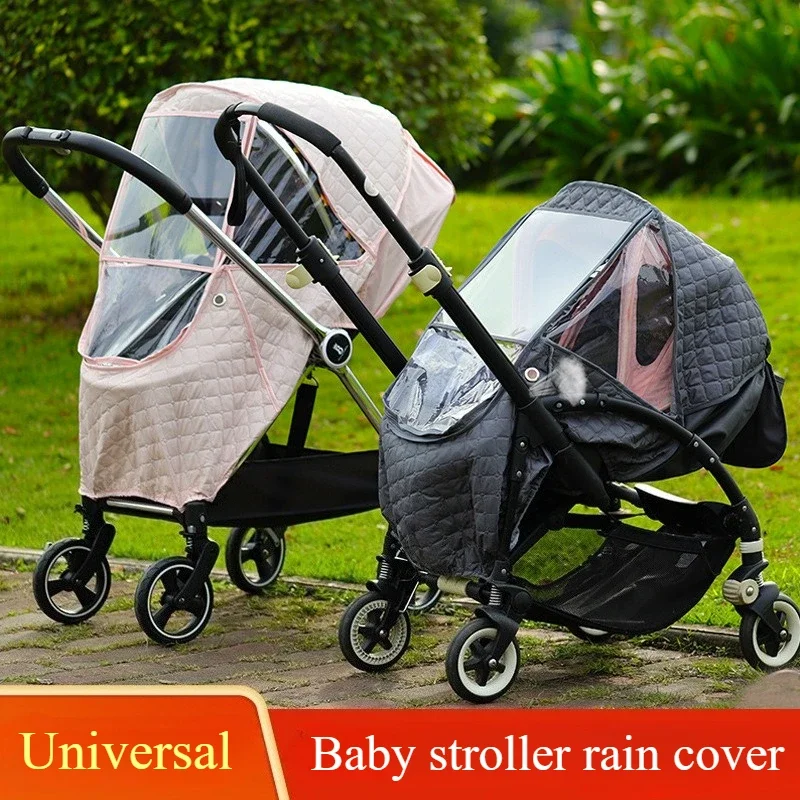 Rain Cover Baby Stroller Windproof Universal Baby Cart Windshield Protective Car Raincoat Canopy