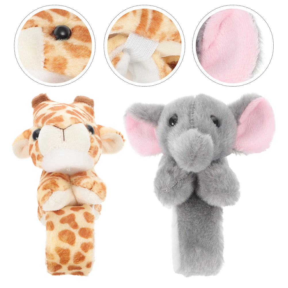 

2 Pcs Simulated Animal Bracelet Slap Wrist Band Wristband Farm Animals Toy Bracelets Baby
