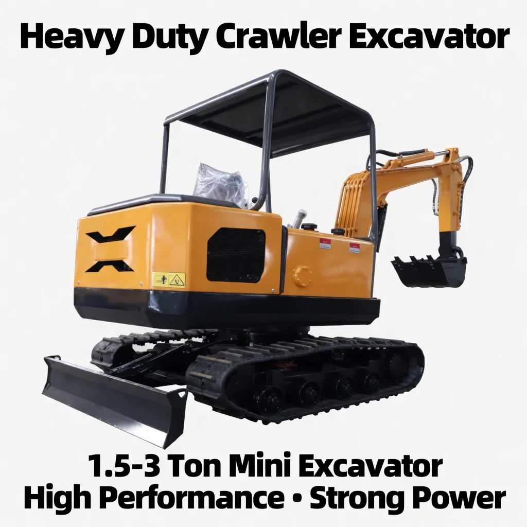 

Used 1-2 Ton Mini Crawler Excavator Hydraulic Small Digger Machine for Garden Farming Landscaping Construction