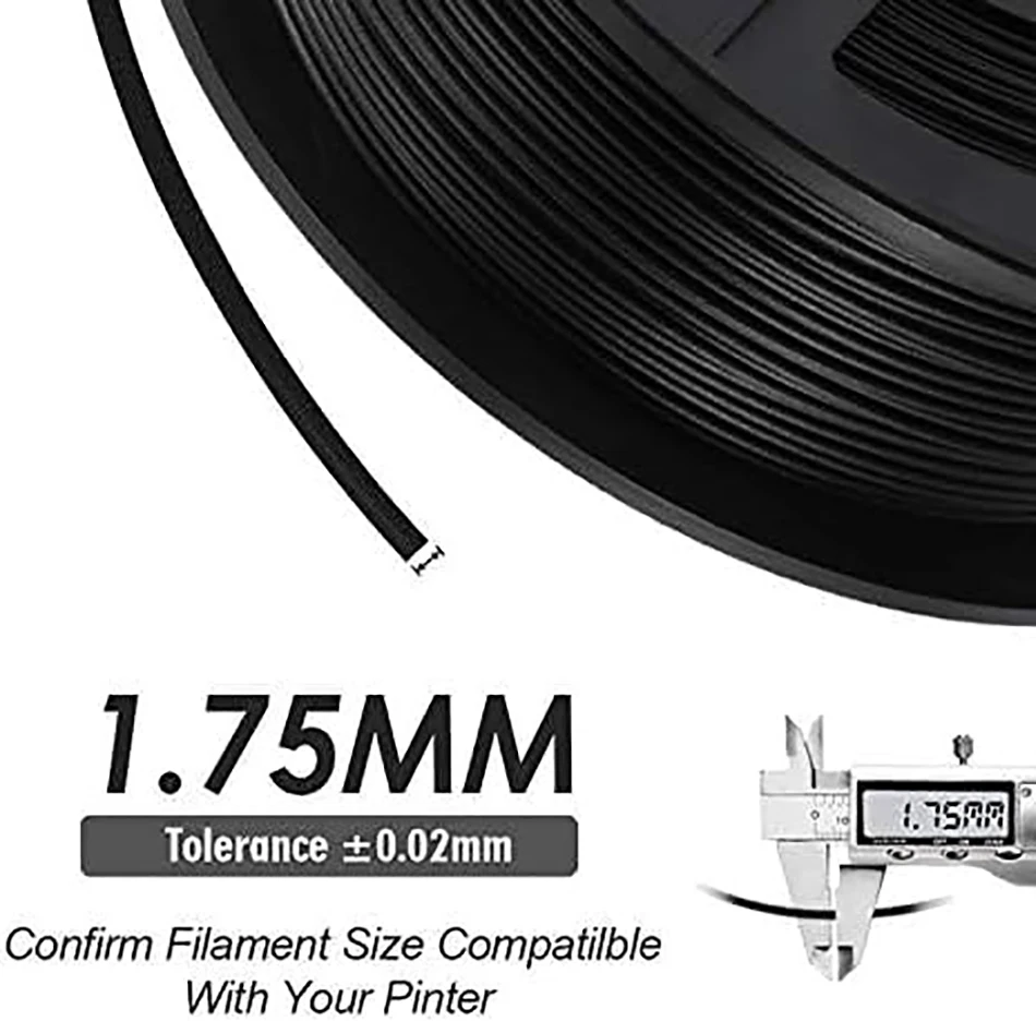 JAYO PLA-CF 3D Printer Filament 1.75mm PETG-CF/PLA Carbon Fiber Filament High Toughness Heat-Resistant 3D Printing Materials