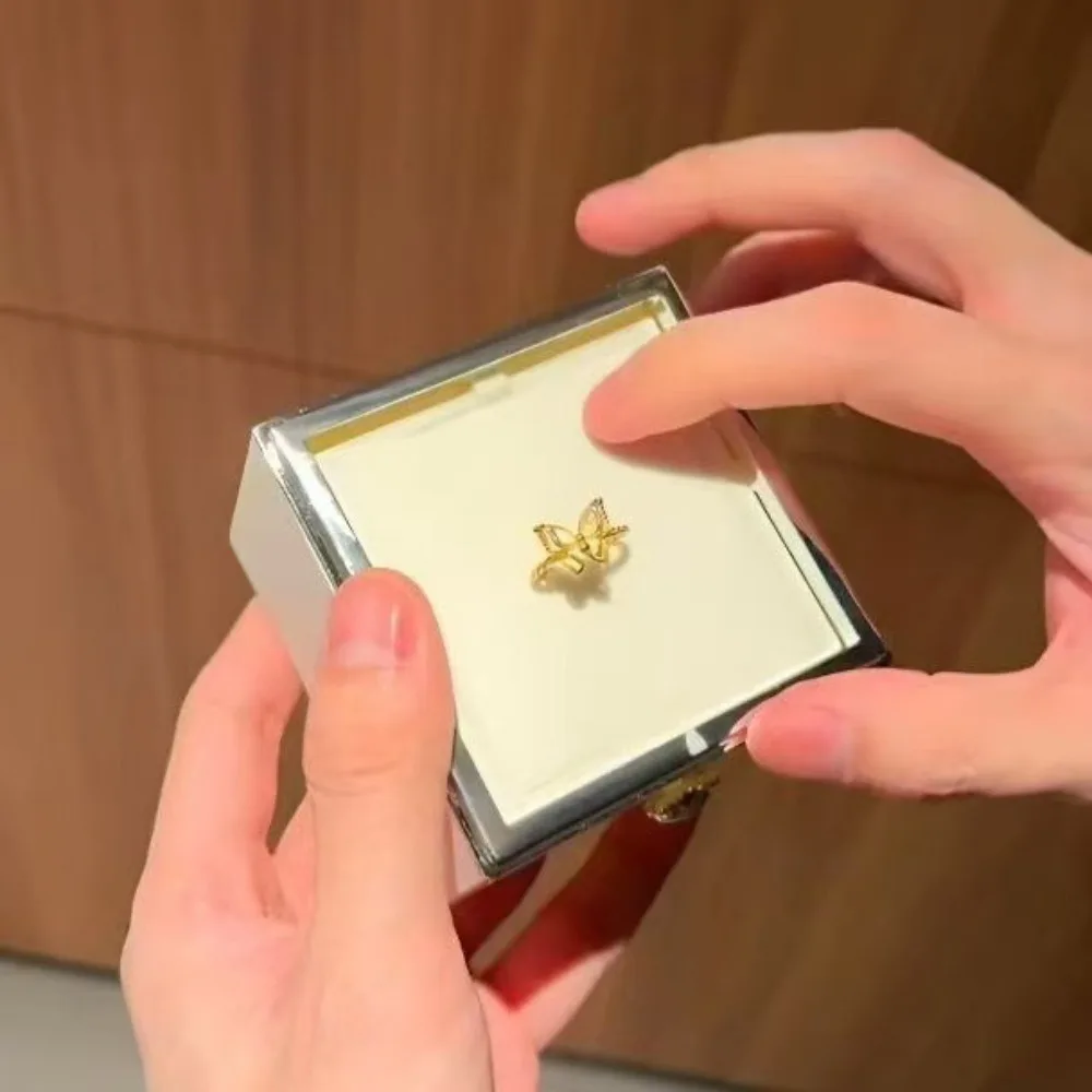 Valentine Bear Flip Ring Box Storage Box Ring Display Mini Cake Gift Boxes Girlfriend Gift Jewelry Birthday Gift Packaging Box