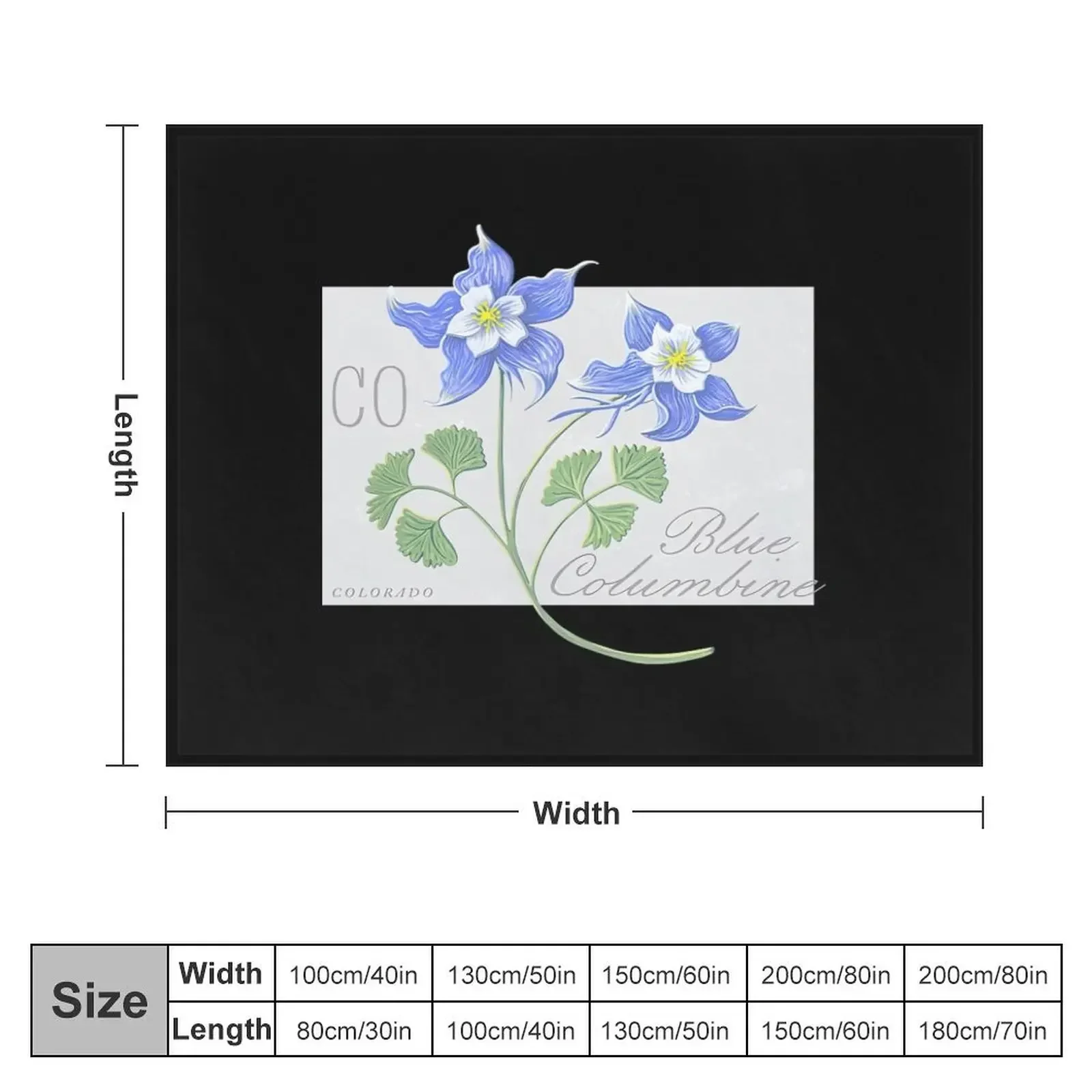 colorado state flower blue columbine art by jen montgomery jen montgomery transparent Throw Blanket Stuffeds Blankets