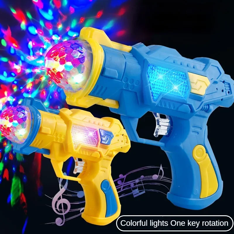 Children's Electric Luminous Toy Gun Color Projection Gun Flash Music Sound and Light Pistol Birthday Gift for Boys and Girls