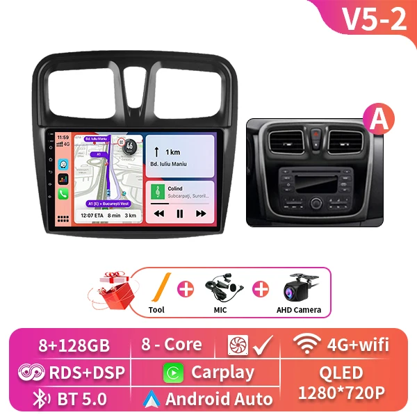 Android 16 Auto Voor Renault Dokker Lodgy Dacia 2012-2020 Radio Multimedia Speler Android Auto Carplay Head Unit navigatie Gps