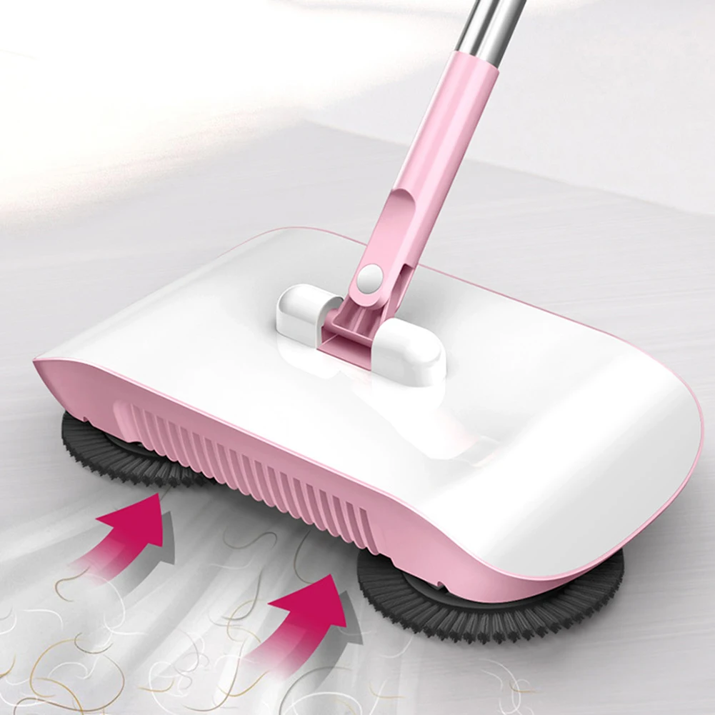 

2-in-1 Long Pole Walk-Behind Sweeper Durable Heavy Duty Floor Cleaning Tool For Kitchen Bedroom