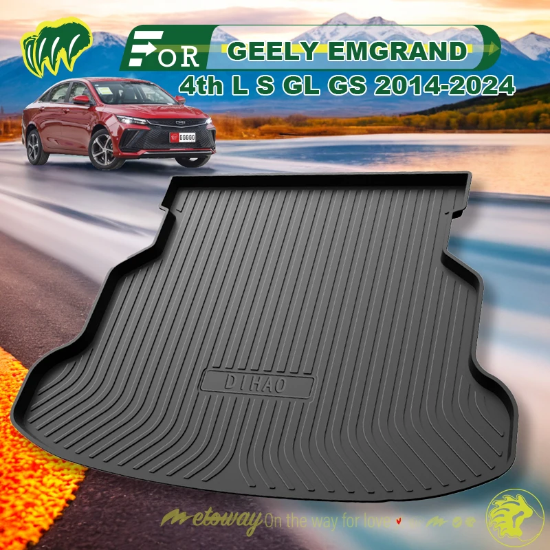 

For GEELY EMGRAND 4th L S GL GS 2014-2024 Custom Car Trunk Mat All Season Black Cargo Mat 3D Shaped Laser Measured Trunk Liners