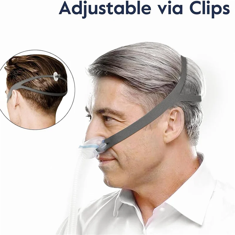 4 عبوات من حزام أغطية الرأس Air Fit P10، بدائل أغطية الرأس CPAP لقناع وسادة الأنف Airfit P10، مع 12 مشبكًا للتعديل