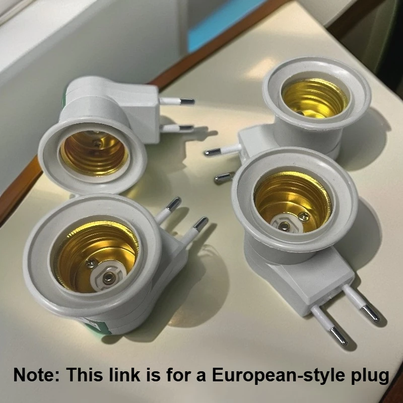 

Hot Sell Practical White E27 LED Light Socket To EU Plug/US Plug Holder Adapter Converter ON/OFF For Bulb Lamp