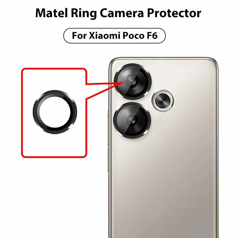 Back Metal Ring Camera Glass For Xiaomi Poco F6 Camera Lens Protective Glass Little F6 Poco F 6 PocoF6 5G Lens Protector Case