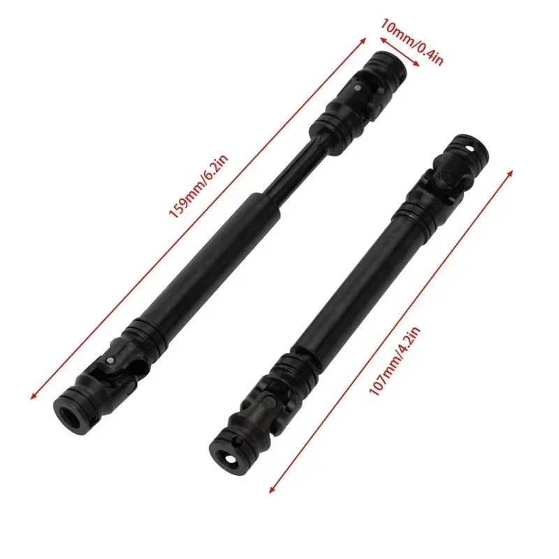 2PCS Metal Splined Drive Shaft 107-159mm for 1/10 RC Crawler 313mm Wheelbase Axial SCX10 SCX10 II Parts Accessories