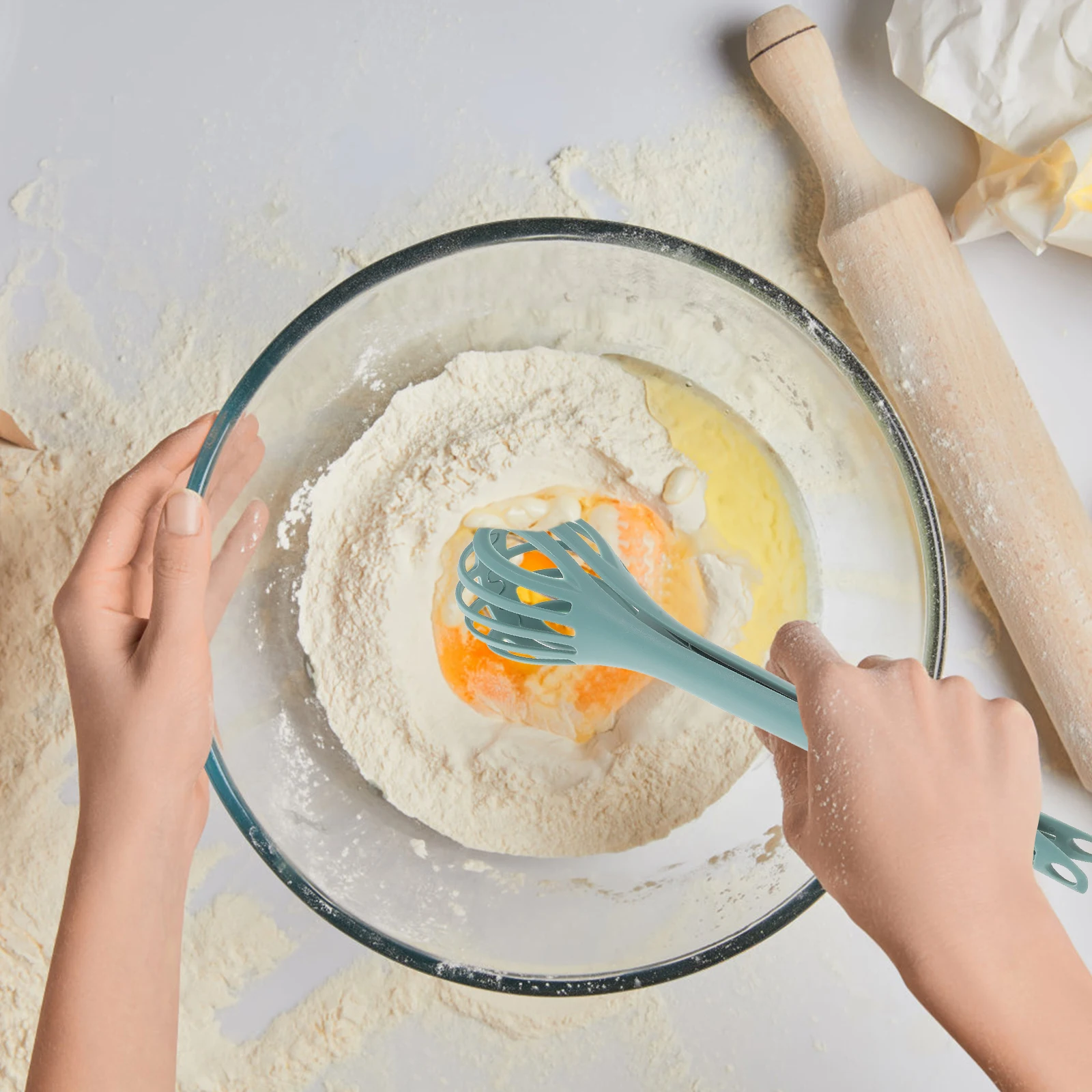 

Egg Beating Food Clip Baking Tool Manual Blender Nylon Serving Tong Kitchen Gadget
