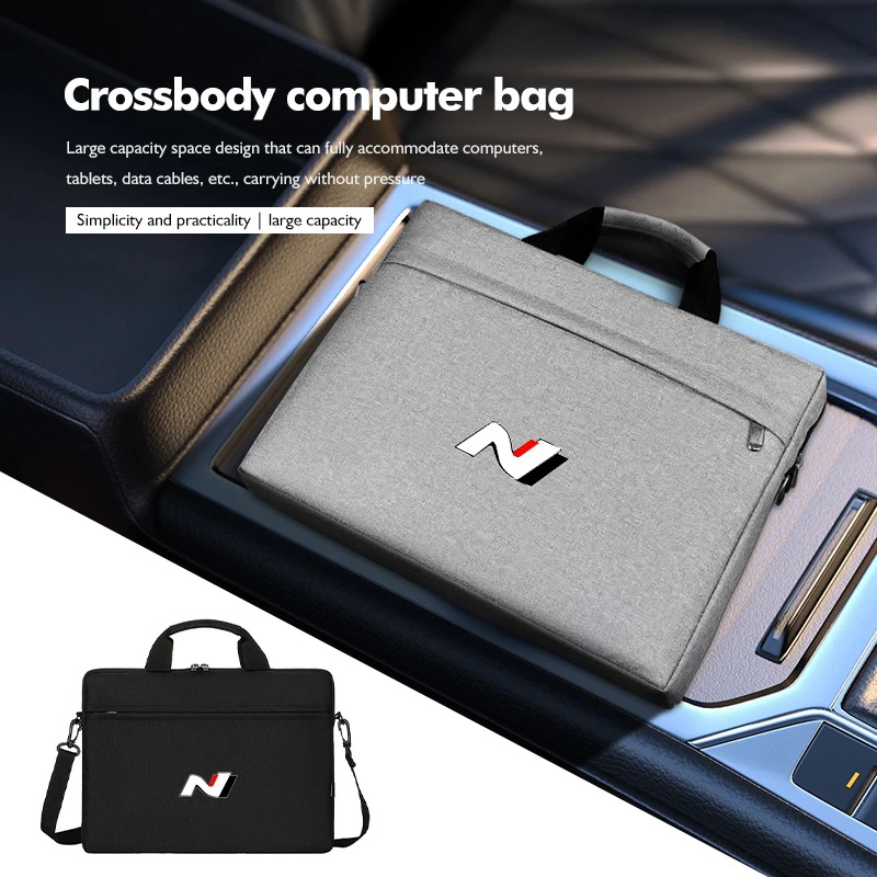 Bolsa para ordenador portátil, funda para hombro, bolso para portátil, maletines para Hyundai N Line i20 i30 Sonata Tucson Azera Elantra