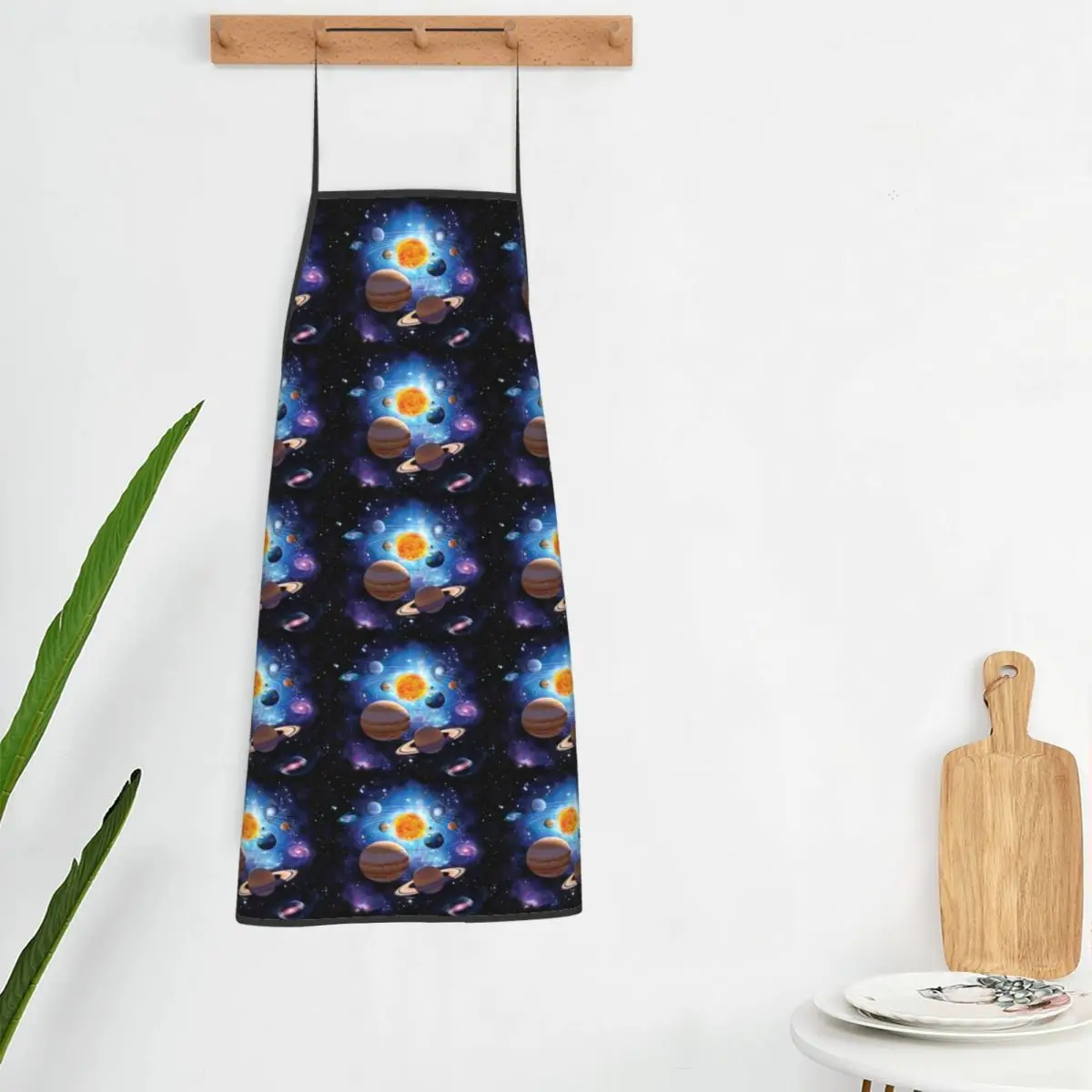 Solar System Space Planets Universe Apron Chef Cooking Tablier Waterproof Bib Kitchen Cleaning Pinafore for Women Men Gardening